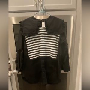 NWT Poplin Cotton top with knitted details.